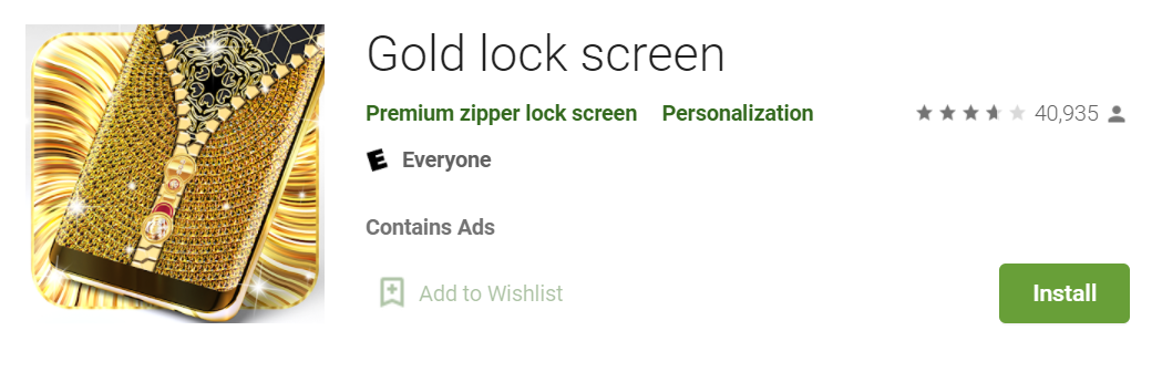 Gold Zip Lock